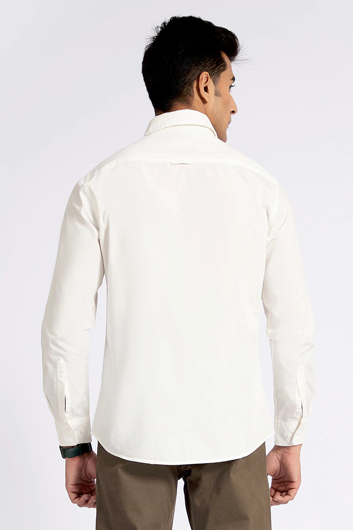 White Regular Fit Casual Shirt