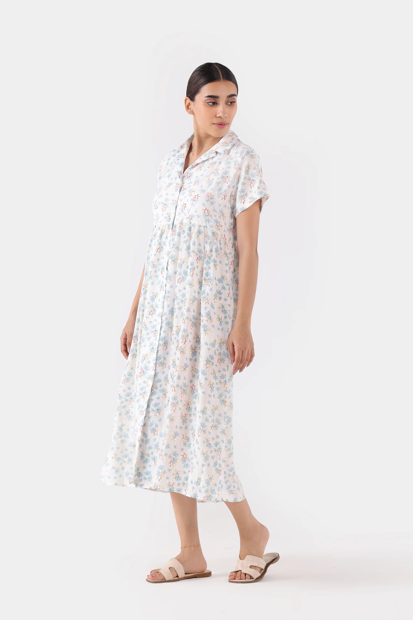 Printed Cotton Viscose Dress - Cougar Clothing