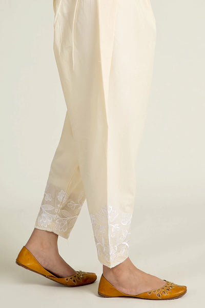 Beige Embroidered Shalwar