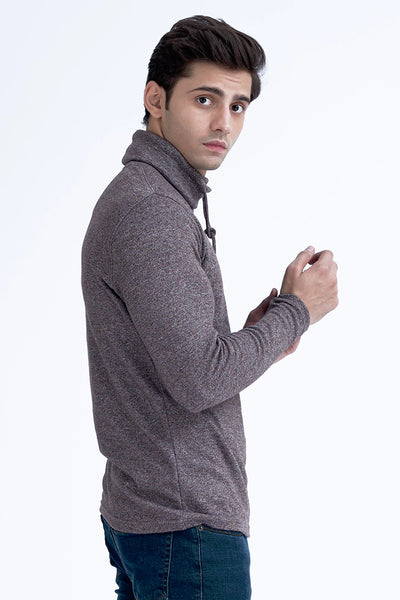 Turtleneck Melange T-Shirt