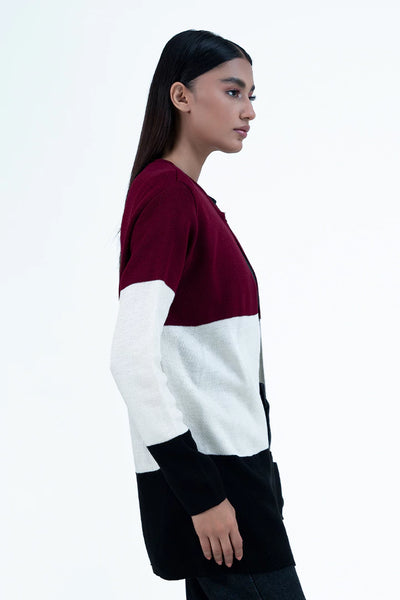 Color Block Cardigan Sweater