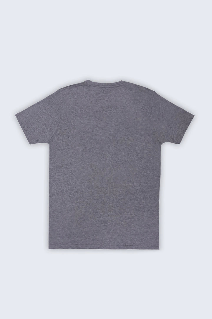 Grey Crew Neck Graphic T-Shirt