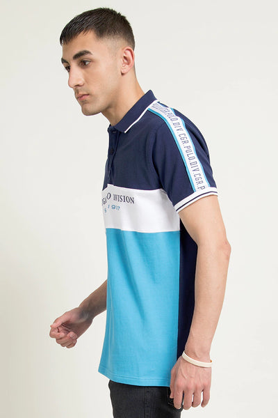 Color Block Scripted Polo