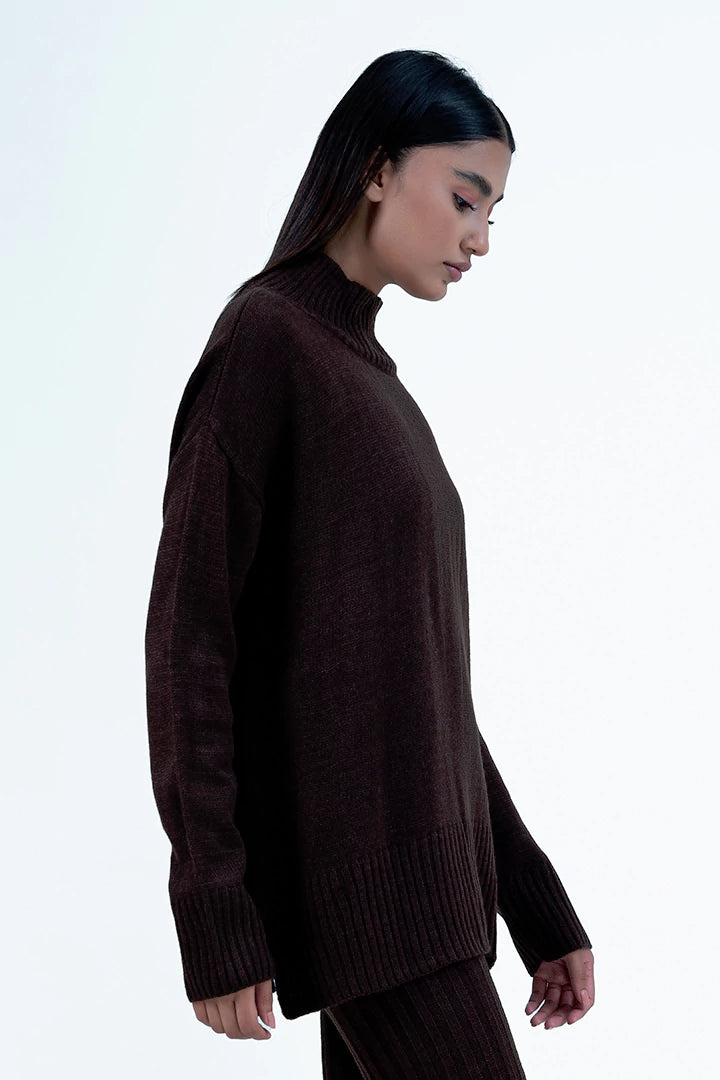 Chocolate Turtleneck Co-Ord Set