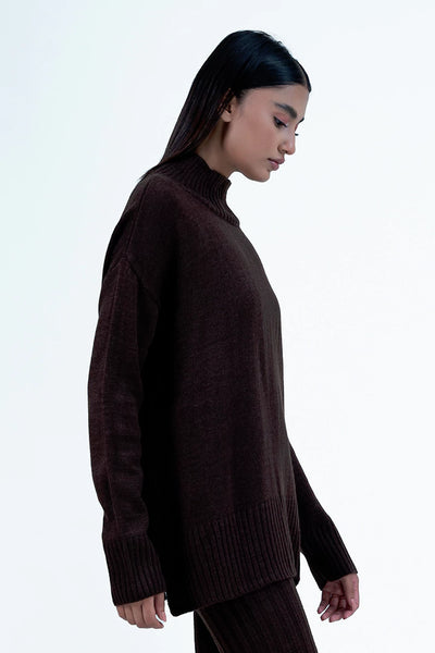 Chocolate Turtleneck Co-Ord Set