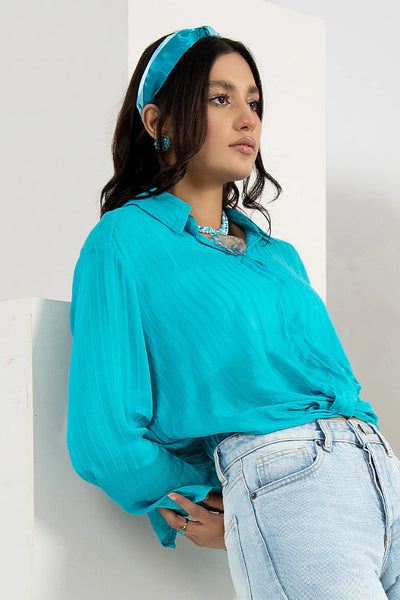 Ferozi Spread Collar Lining Top
