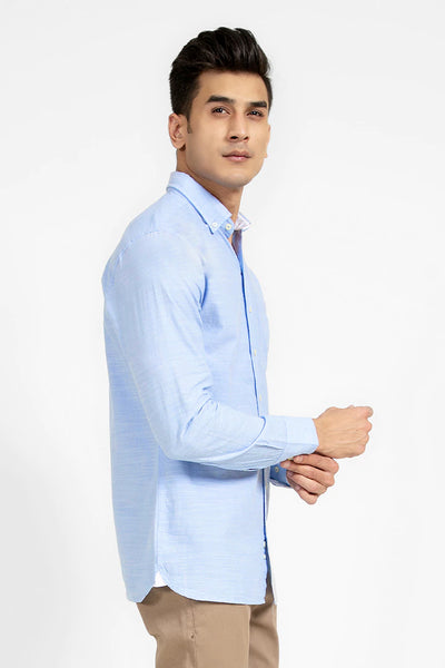 Sky Blue Single Pocket Casual Shirt