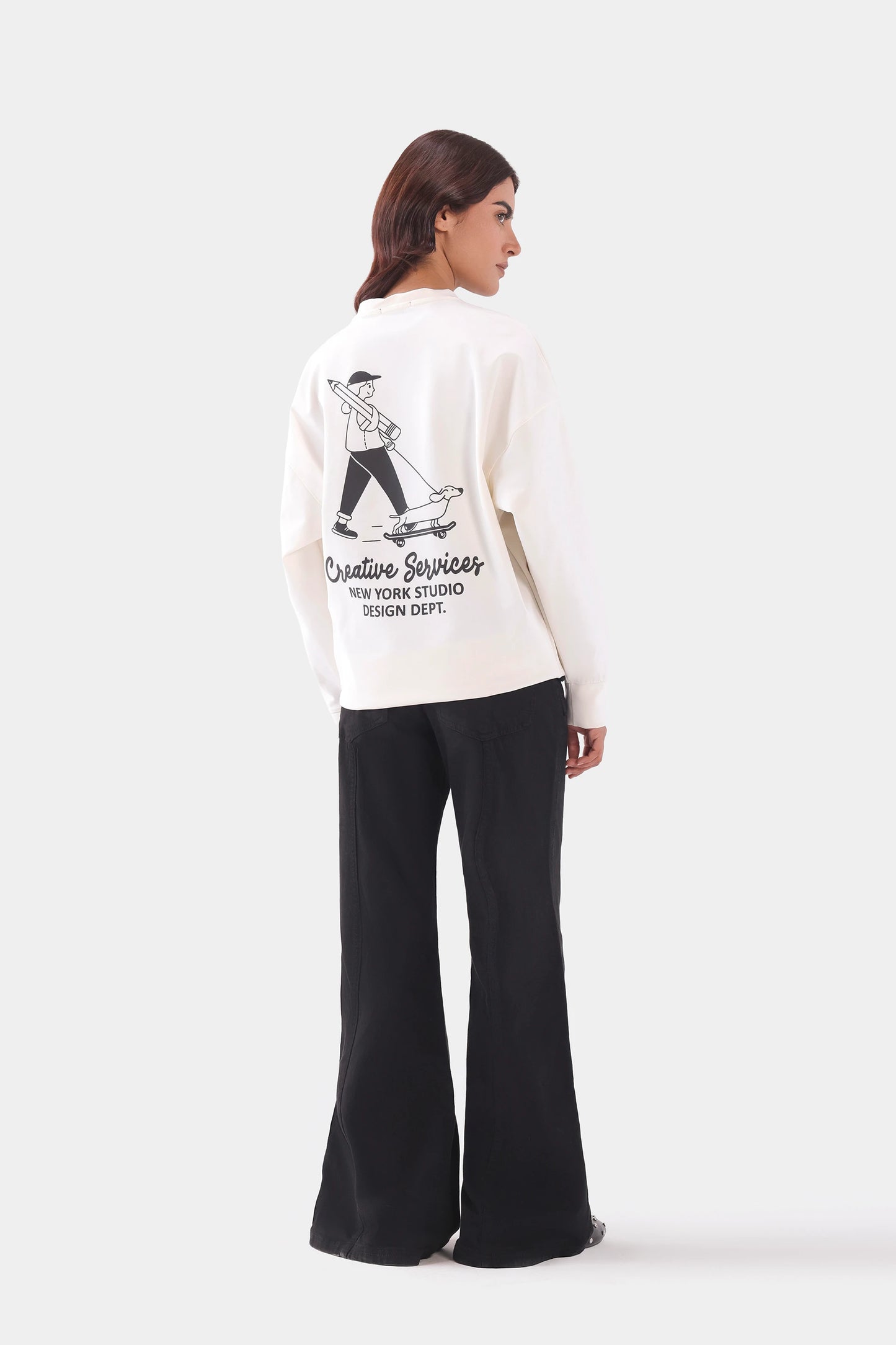 Oversized Back Printed Sweatshirt