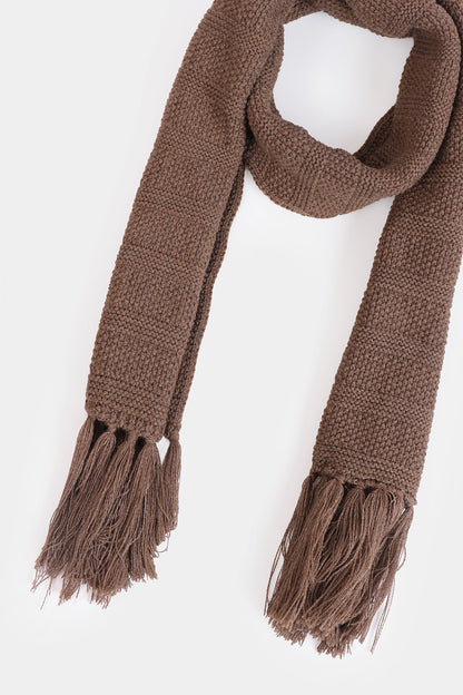 Knitted Scarf With Fringes