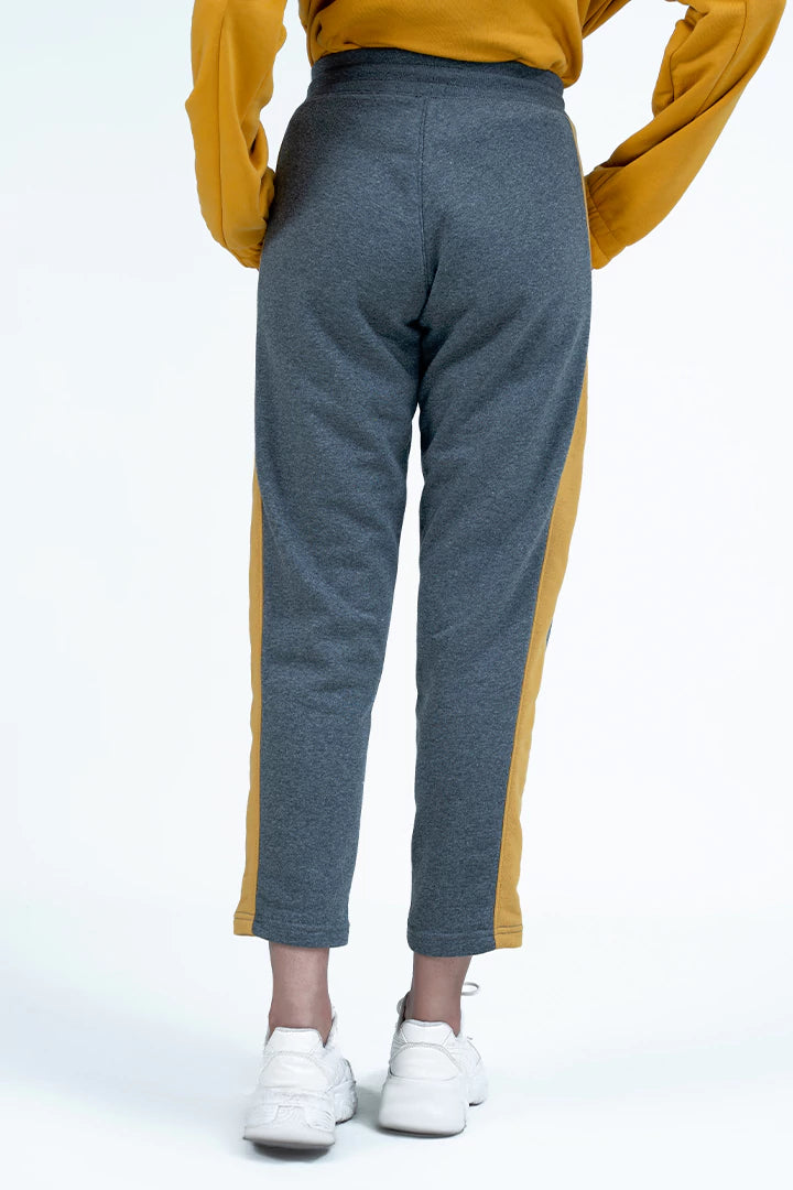 Grey Contrast Panel Trousers