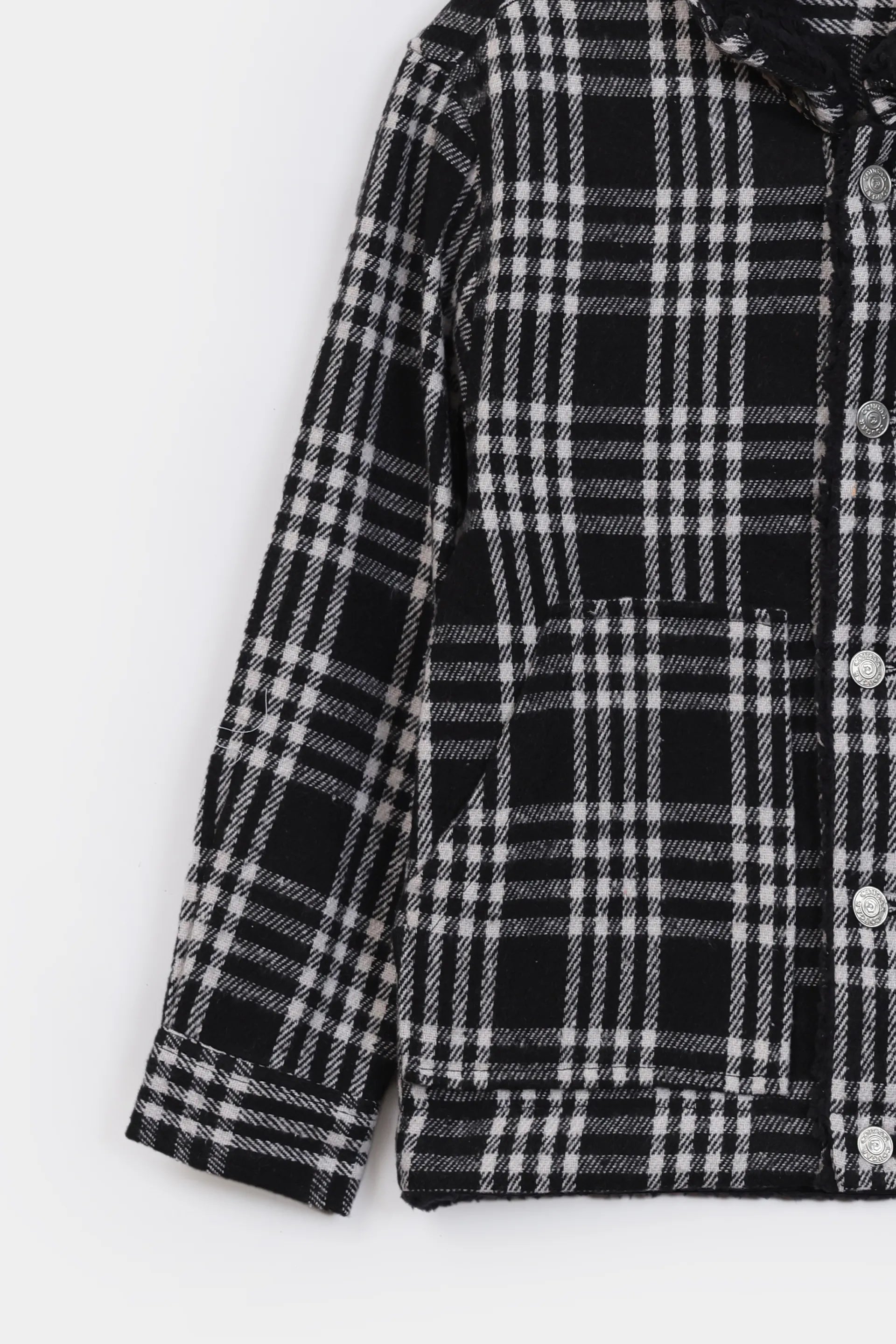 Sherpa Collar Flannel Shacket - Cougar Clothing