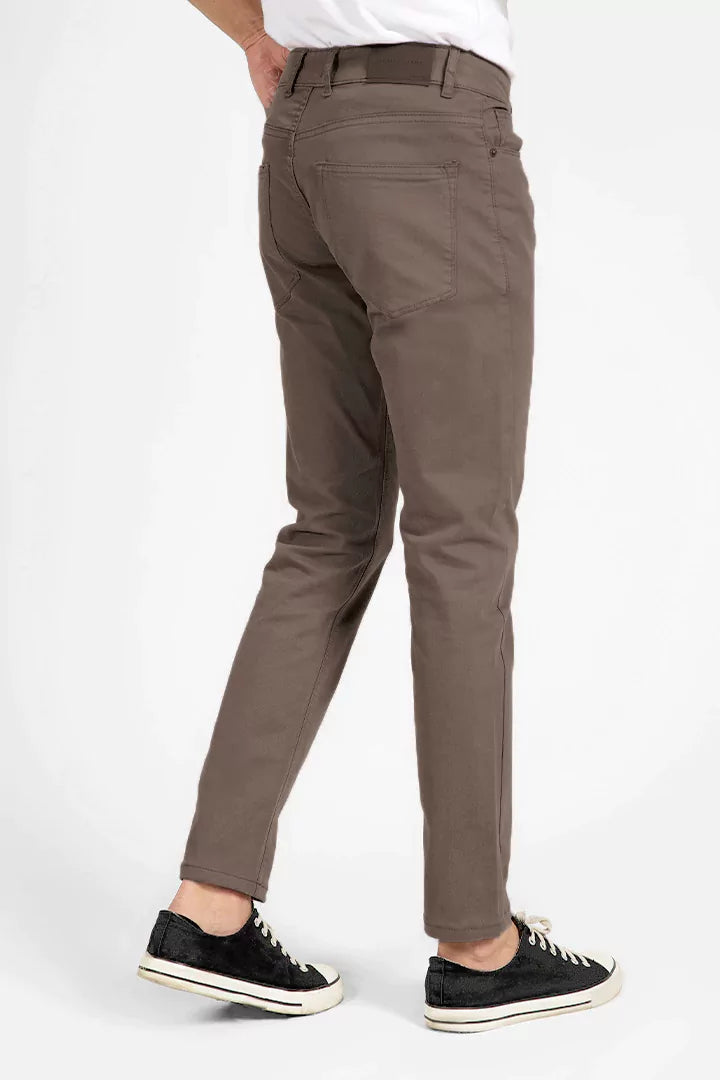 Light Brown 5-Pocket Slim Fit Pants