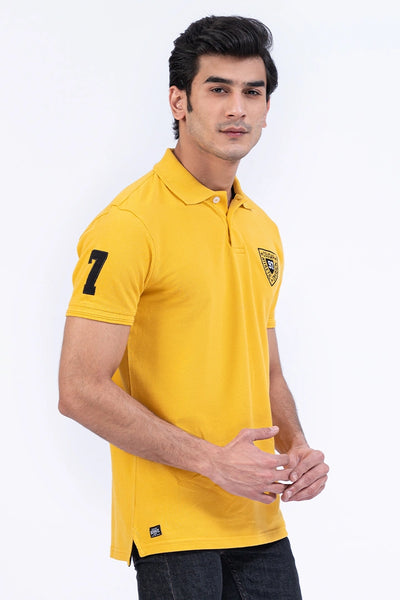 Mustard Embroidered Polo