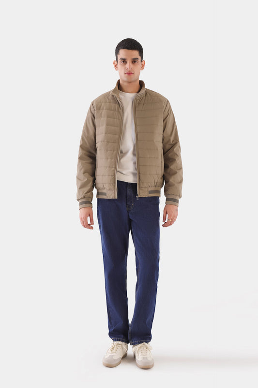 Quilted Mock Neck Jacket