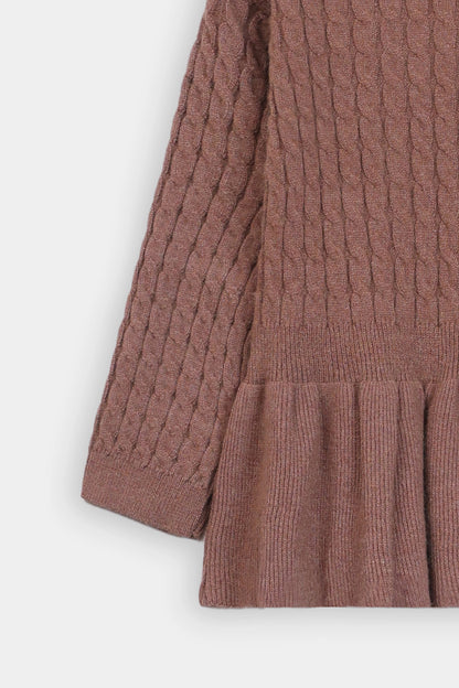 Cable Knit Peplum Sweater