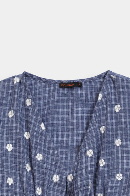 Yarn Dyed Embroidered Top - Cougar Clothing