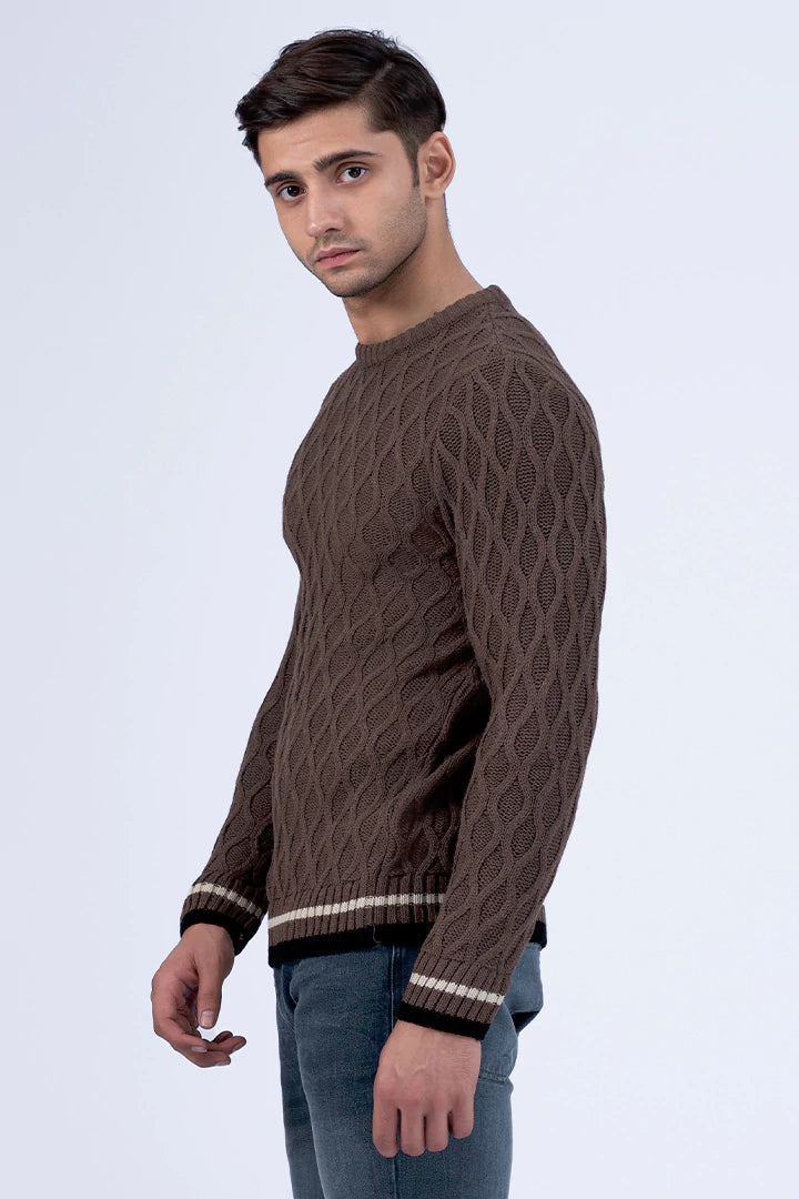 Twist Braid Brown Sweater