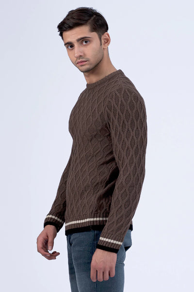 Twist Braid Brown Sweater