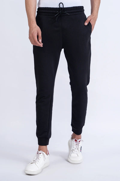 Black Slim Fit Knitted Jogger Pants