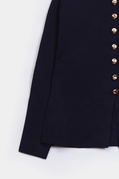 Cardigan With Golden Tone Buttons - Cougar Clothing