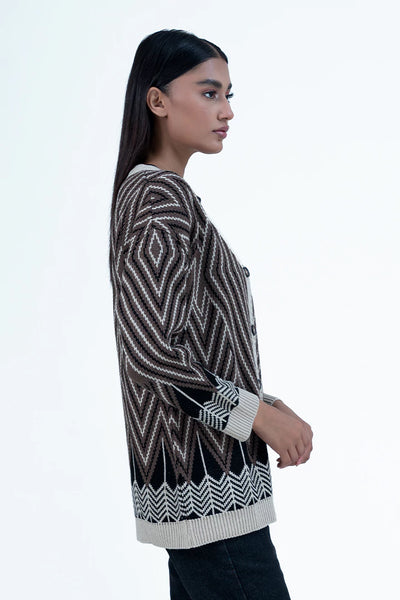 Skin Lining Pattern Jacquard Sweater