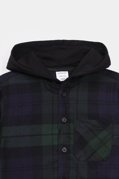 Hooded Casual Shirt - Cougar Clothing