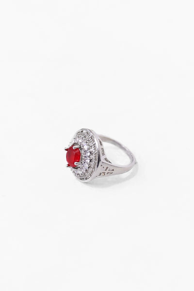 Round Shape Red Stone Ring