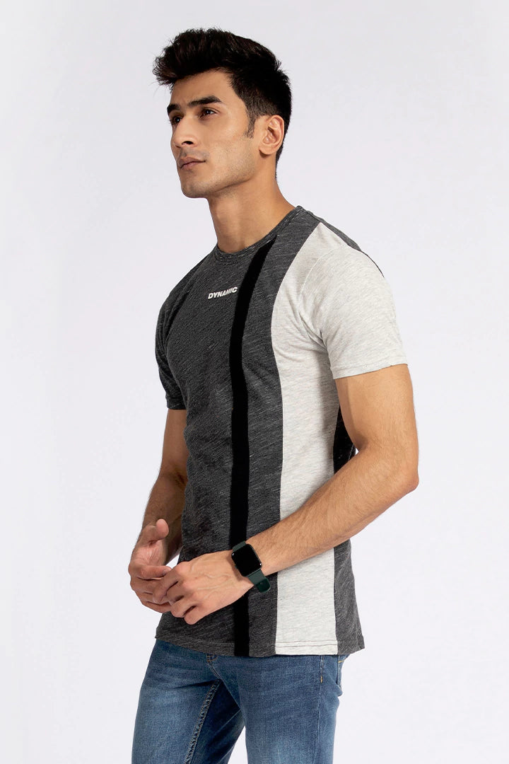 Charcoal Side Striped T-Shirt