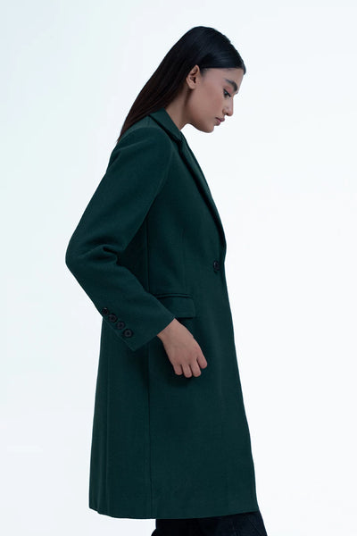 Green Single Breasted Coat