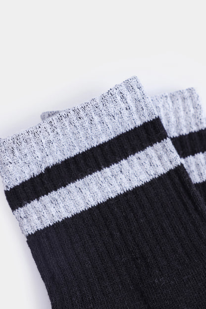 Pack of 3 Striped Cuffed Short Crew Socks - Cougar Clothing