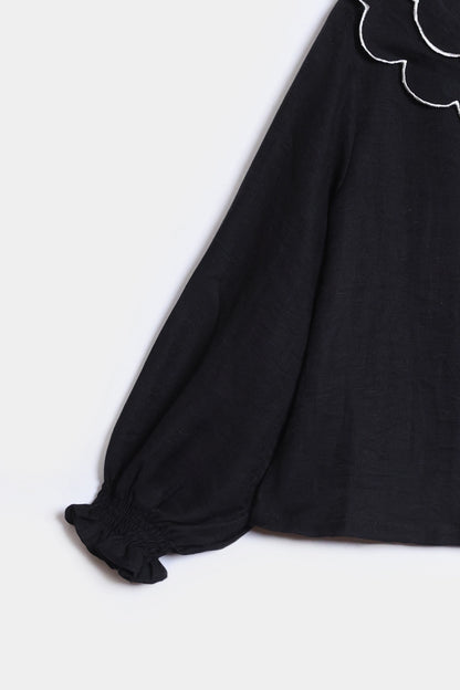 Scalloped Collar Shirt - Cougar Clothing