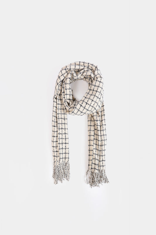 Graph Check Knit Shawl