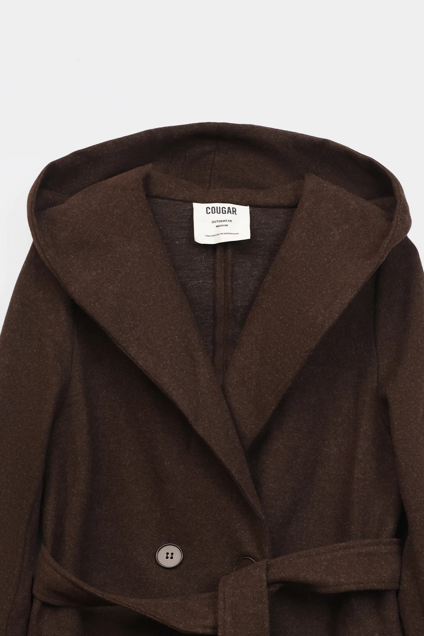 Hooded Belted Coat - Cougar Clothing