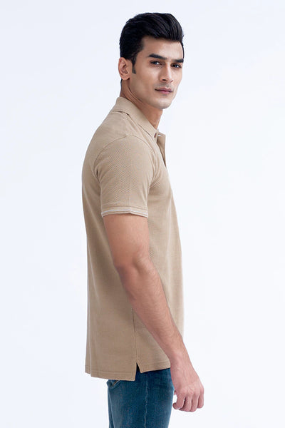 Popcorn Knit Polo Shirt