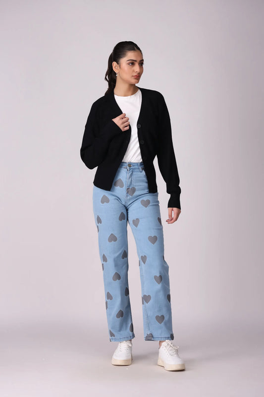 V-Neck Button Down Cardigan - Cougar Clothing