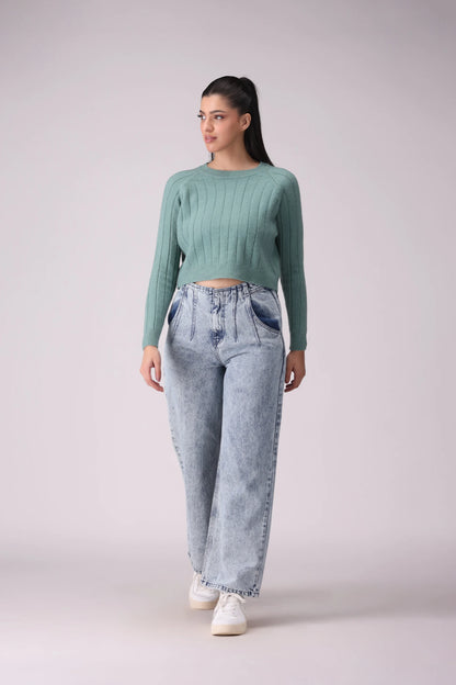 Straight Fit Acid Wash Jeans - Cougar Clothing