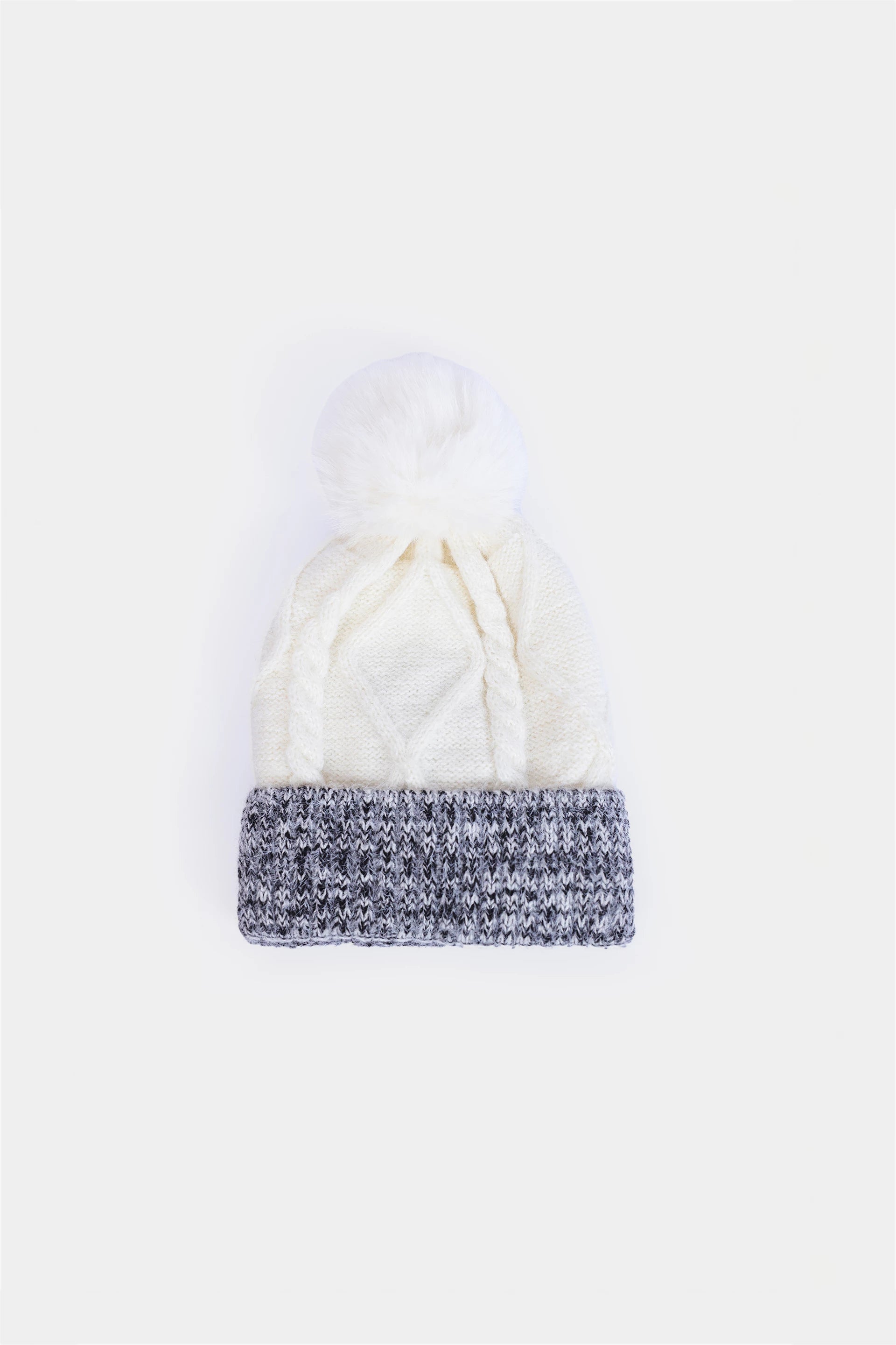 Two-Tone Pom-Pom Beanie - Cougar Clothing