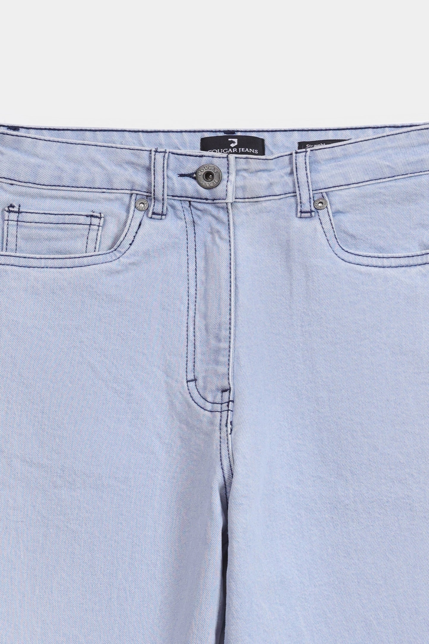 Straight Wide Leg Embriodered Jeans - Cougar Clothing