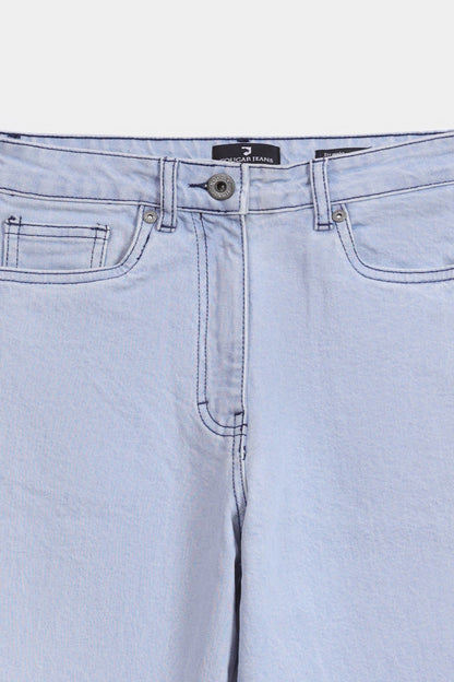 Straight Wide Leg Embriodered Jeans - Cougar Clothing