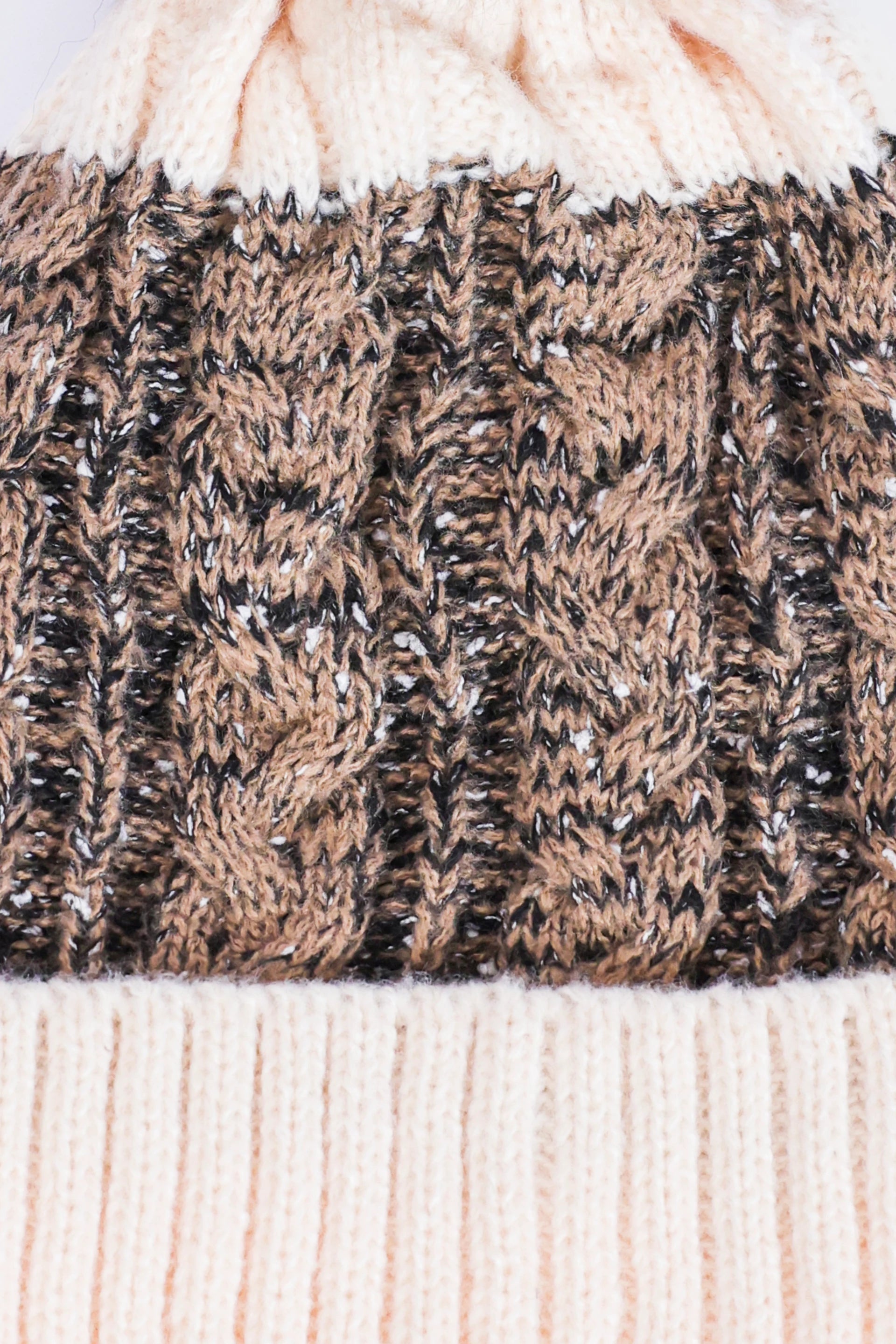 Patterned Knit Pom-Pom Beanie - Cougar Clothing