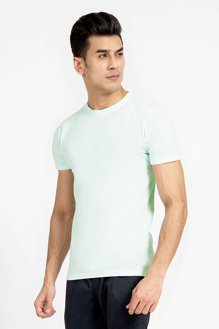 Aqua Round Neck T-Shirt