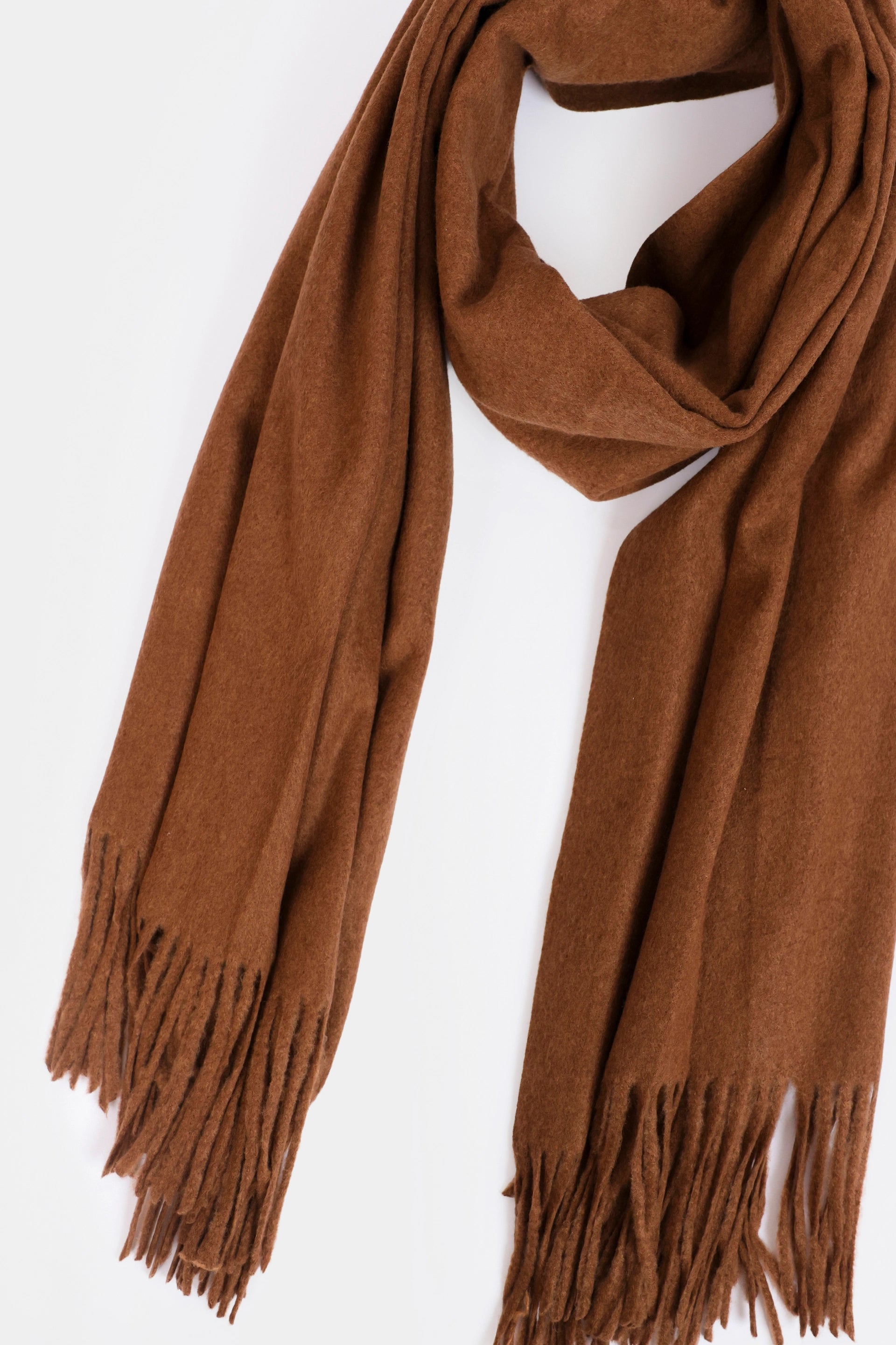 Fringe-Detailed Knit Shawl - Cougar Clothing