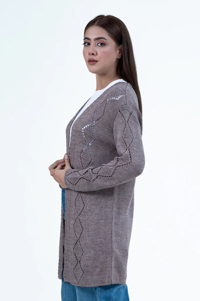 Gray Lilac Knitted Cardigan