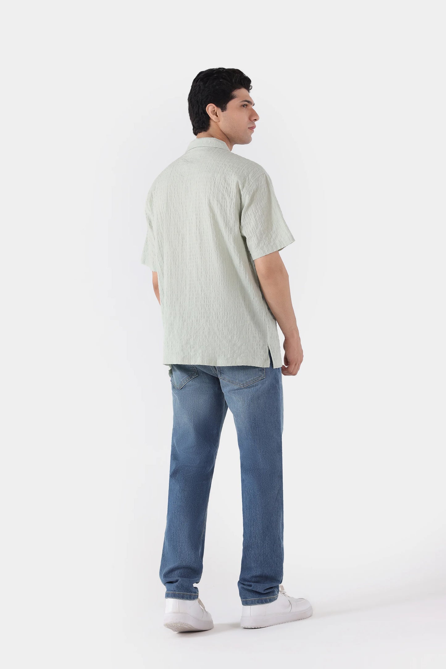 Relaxed Fit Seersucker Shirt - Cougar Clothing