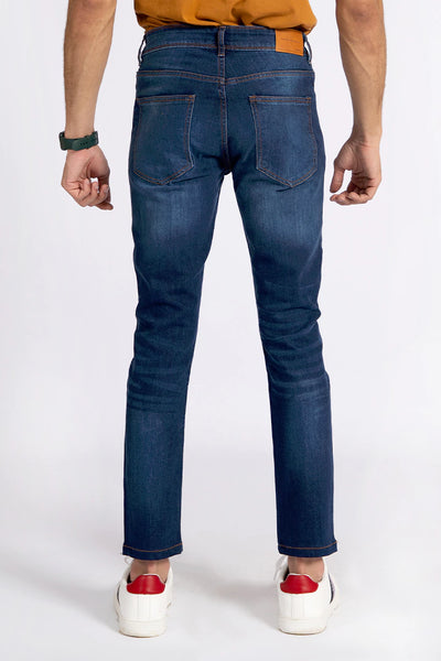 Dark Blue Faded Slim Fit Denim