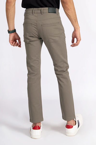 Light Brown Slim Fit Five Pocket Pants