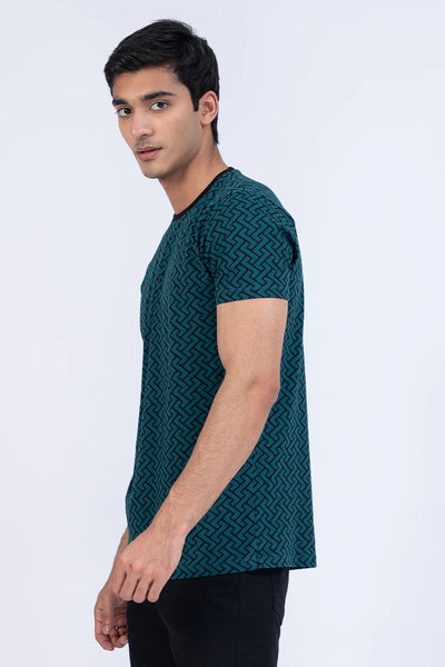 Zigzag Printed Relax Fit T-Shirt