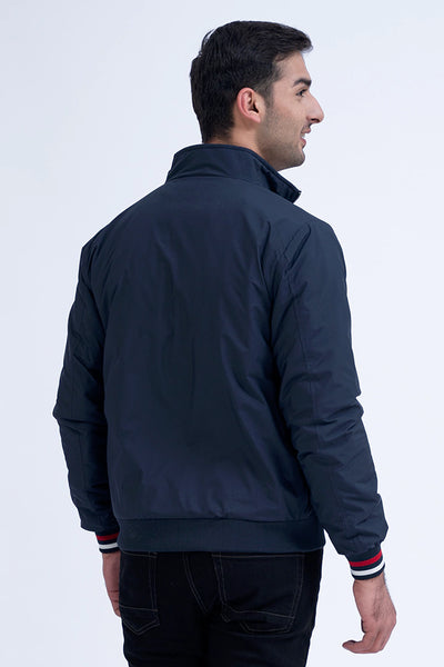 Navy Stand Collar Parachute Jacket