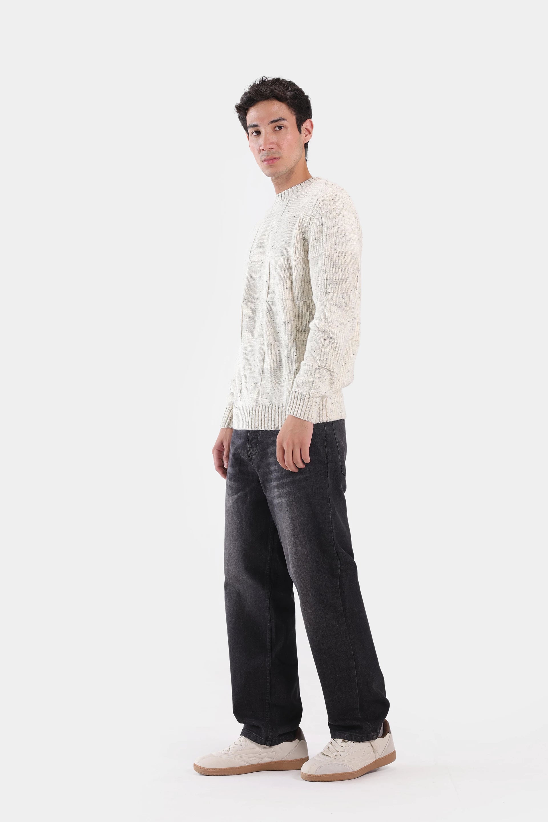 Square Block Knit Sweater - Cougar Clothing