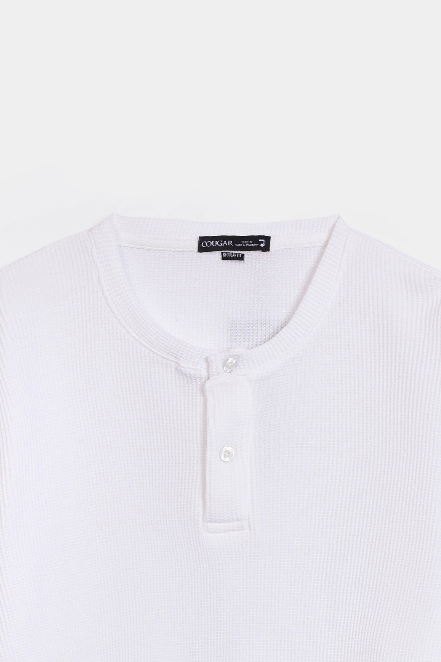 Waffle Knit Henley T-Shirt - Cougar Clothing